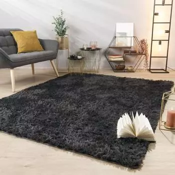 TT Home Hochflor-Teppich Langflor, weich, einfarbig