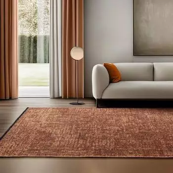 Simpex Chenille-Teppich Baumwolle, Kurzflor, terrakotta, 140x200cm (SISPACE1402001900COPPER)