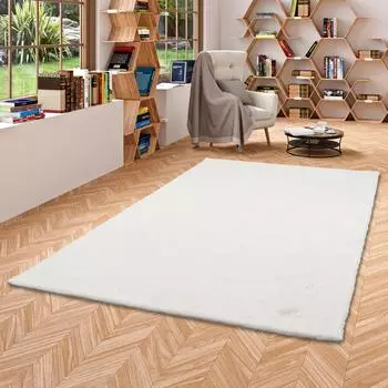 Pergamon. Plush Fellteppich Super Soft, wei&szlig;, 60x90cm