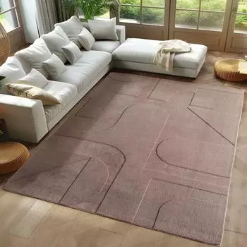 CarpetSale24 Boho Teppich skandinavisch, Kurzflor 3D-Effekt, beige, waschbar (MN-POMPEI1201701614BEIGE)