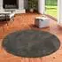 Pergamon. Silky Hochflor-Teppich rund, anthrazit, 120x120cm