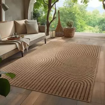 HomebyHome In- & Outdoor Teppich Jute-Look, wetterfest, 140x200cm