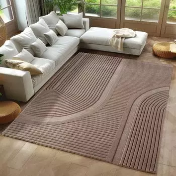 CarpetSale24 Boho Teppich skandinavisch, Kurzflor 3D-Effekt, beige, 120x170cm (MN-POMPEI1201701612BEIGE)