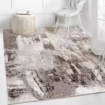 Mazovia Moderner abstrakter Kurzflor-Teppich, beige, 160x230cm (I188B)