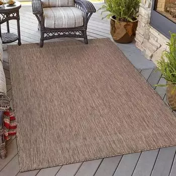 HomebyHome In- & Outdoor Teppich Flachgewebe Sisal-Optik braun 80x250cm (HHRELAX802504311BROWN)