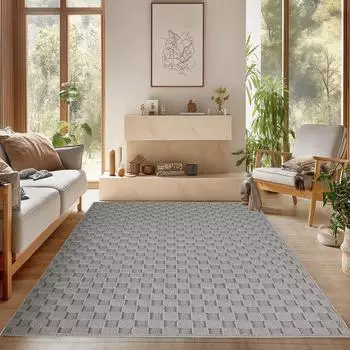Simpex Bouclé-Teppich Schlingenflor grau, 240x340cm (Silber-4)