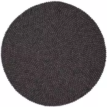 Myfelt Hugo Filzkugelteppich rund, Schurwolle, anthrazit meliert, Ø 90cm (019-090)