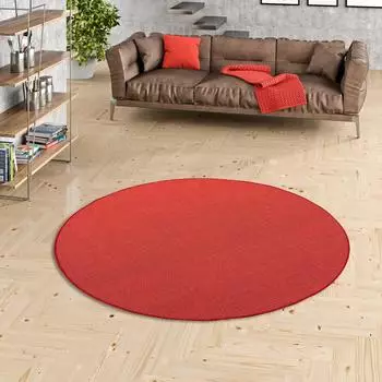 Snapstyle Astra Sisal-Teppich rund, rot, 133x133cm