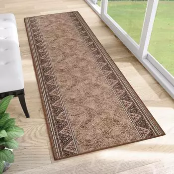 Tapiso Teppichläufer rutschfest, modern, braun, 67x700cm