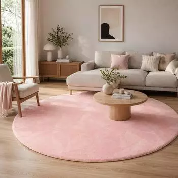 Pergamon. Fellteppich Pearl rund, rosa, 200cm (Pearl)