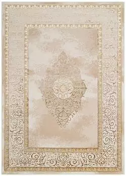 Tapiso Ares Kurzflor-Teppich Ornament-Blumen 3D-Effekt, grau/beige (ARES)