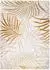 Tapiso Golden Kurzflor-Teppich, creme/gold, Blätter-Muster, 80x150cm (GOLDEN)