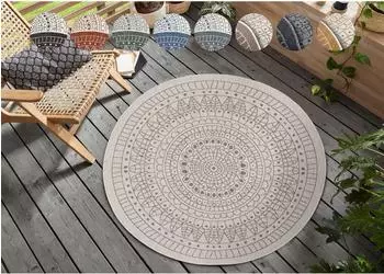 Hanse Home Northrugs Porto In- und Outdoor Teppich Rund Mandala Design ⌀200cm