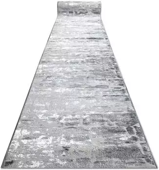 RugsX Läufer Strukturell MEFE 6184 zwei Ebenen aus Vlies dunkelgrau 60 cm 60x150 cm