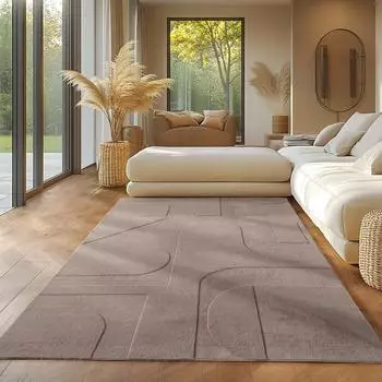 Simpex Boho Teppich skandinavisches Design, einfarbig beige, 120x170cm (SIPOMPEI1201701614BEIGE)
