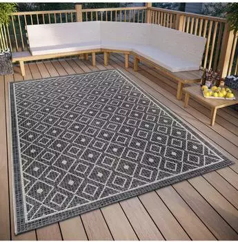 Hanse Home Clyde In- und Outdoor Teppich Lahal 155x235 cm Grau Beige