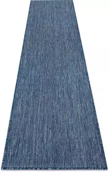 RugsX Teppich L&auml;ufer SISAL SION A5165A Melange flach gewebt dunkelblau 60x200 cm