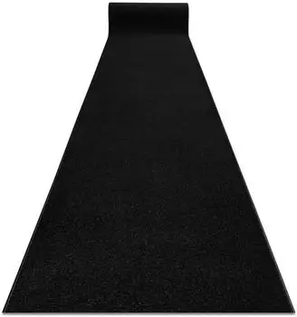 RugsX L&auml;ufer KARMEL Glatt einfarbig schwarz 60 cm 60x180 cm