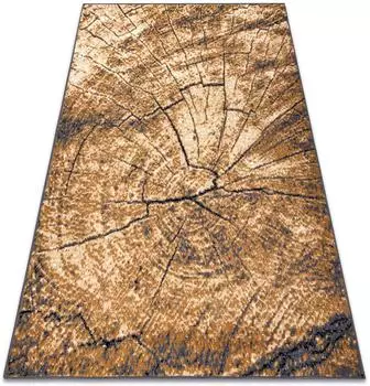 RugsX Teppich BCF Morad PIEŃ Baum Holz - grau / beige / altgold 200x300 cm