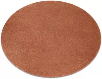RugsX Teppich SOFTY Kreis glatt einfarbig Terrakotta Kreis 120 cm
