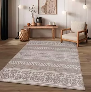 TT Home In-& Outdoor Teppich 80 cm rund beige (56121)