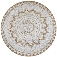 vidaXL Teppich Jute Geflochten Bedruckt 150 cm Rund