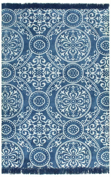 vidaXL Kilim Cotton 160x230cm Blue Print