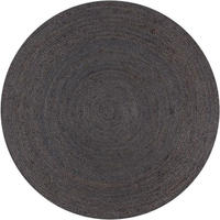 vidaXL Teppich Handgefertigt Jute Rund 120 cm Dunkelgrau