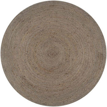vidaXL Round grey jute rug 150cm
