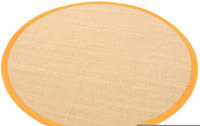 carpetfine Sisalteppich "Sisal" rund 5 mm H&ouml;he mit farbiger Bord&uuml;re, Anti-Rutsch
