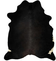vidaXL Teppich Echtes Rindsleder Schwarz 150x170 cm