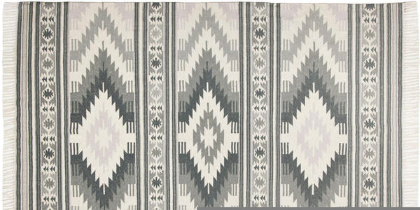 Tom Tailor Vintage-Handwebteppich Kelim Colors I 65x135 cm grau