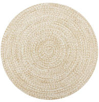 vidaXL Teppich Handgefertigt Jute Wei&szlig; und Natur 90 cm