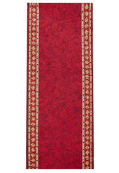 Tapiso Läufer Kurzflor Modern Design Rot Gelb Meliert 67x500 cm