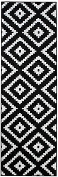 Tapiso Läufer Kurzflor Modern Design Meliert Schwarz Weiß 70x290 cm