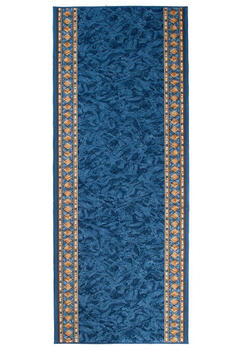 Tapiso Läufer Kurzflor Modern Design Meliert Blau Geld 67x100 cm
