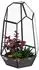 Relaxdays Pflanzenterrarium, geometrisch, Glas & Zinn, schwarz (10050353)