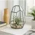 Relaxdays Pflanzenterrarium, geometrisch, Glas & Zinn, schwarz (10050353)