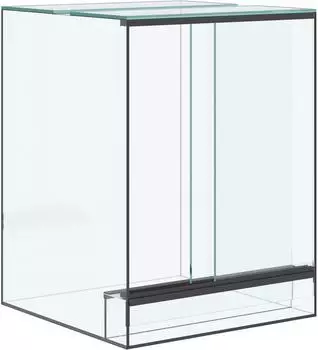 vidaXL Glas-Terrarium 30x30x40cm transparent 360°-Sicht Schiebetüren (42020388)