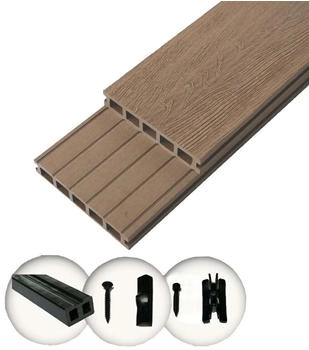 woodstore WPC Terrassendielen Komplettset 6 m² braun (WoodoMykonos)