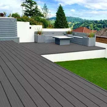 Endorphin WPC Terrassendielen Komplettset 8m² Hellgrau