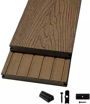 woodstore WPC Terrassendielen Komplettset Massivdiele braun 6 m² (WoodoMalta)