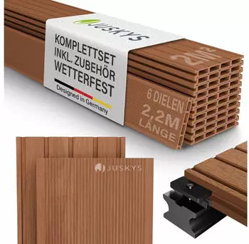 Juskys WPC Terrassendielen 2 m² Teak