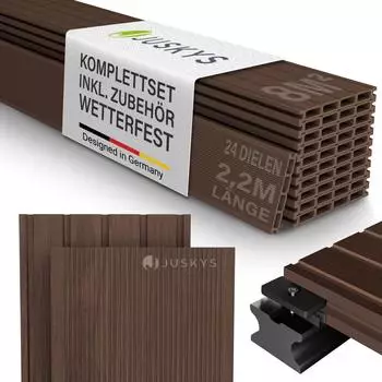 Juskys WPC Terrassendielen 8 m² braun