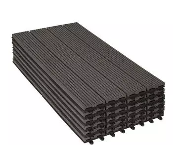 Woltu 12er-Set Klickfliese 30 x 60 cm grau (GTF005gr-2)