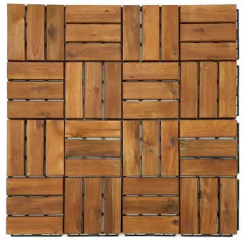 Buri 11 Stück Holzfliesen 30 x 30 cm (189873)