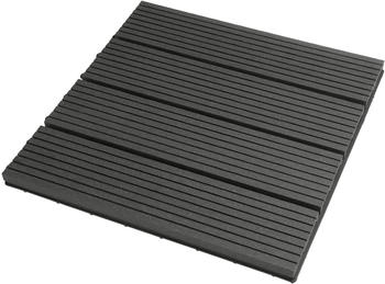 Woltu WPC Terrassenfliesen Holzoptik 30x30 cm Anthrazit