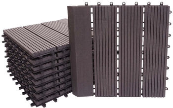 MCW Sarthe mit Abschluss Holzoptik 11xJe 30x30cm Premium anthrazit Linear Senkrecht