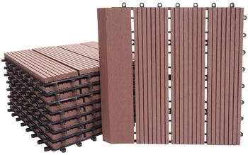 MCW Sarthe mit Abschluss Holzoptik 11xJe 30x30cm Premium Coffee Linear Senkrecht