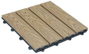 Home Deluxe WPC Klickfliesen Bavaro Premium- Teak 1m² - Holzoptik Holzfliesen Bodenfliesen (60135)